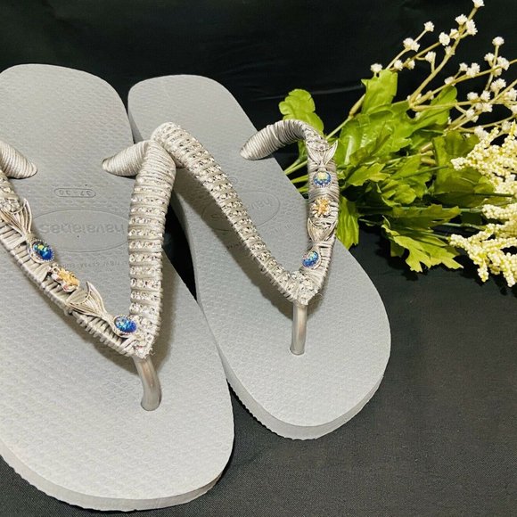 [SOLD]--------Havaianas Grey Sandals Mermaid style - Picture 7 of 8